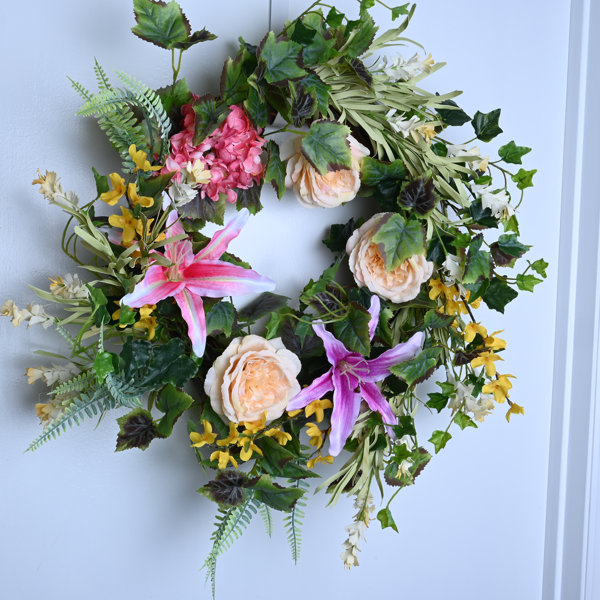 The Holiday Aisle® Handcrafted Faux Peony 24'' Wreath Wayfair